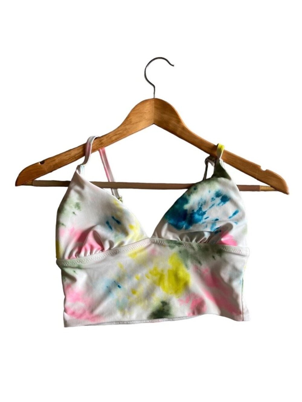 Old Navy Tye Dye Print V Neck Cropped Wide Band Tankini Swim Top Size S